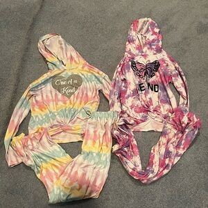 EUC - Lot of 2 - Jenna & Jessie - Girls size 12 - Tie-Dye Lounge Sets